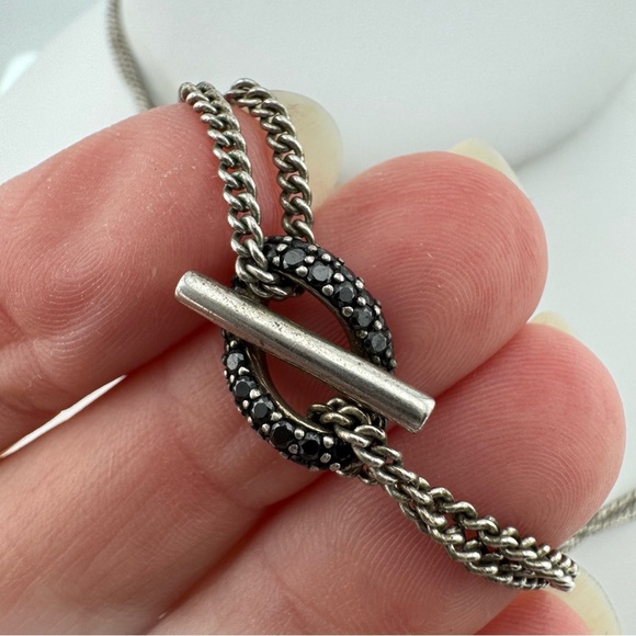 Swarovski Silver and Black Knot Necklace EUC - Picture 3 of 5